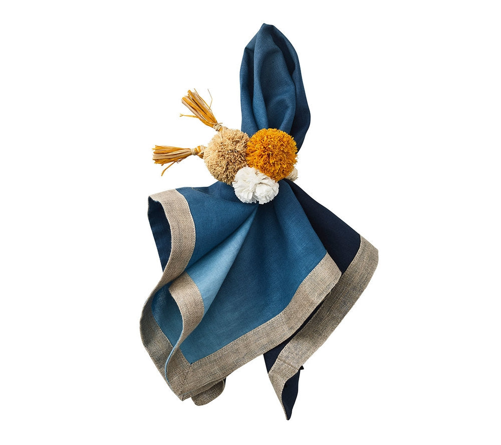 Dip Dye Napkin in Navy and Blue Set/4