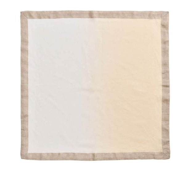 Dip Dye Napkin in White and Beige Set/4