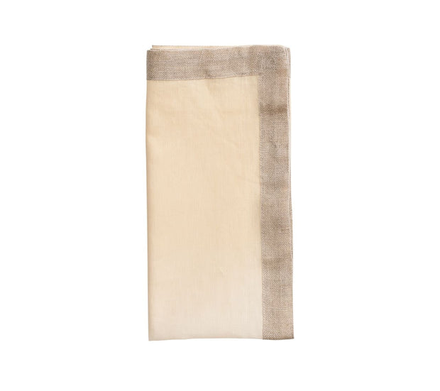 Dip Dye Napkin in White and Beige Set/4