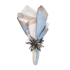 Dip Dye Napkin in White and Periwinkle Set/4