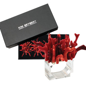 Amalfi Napkin Ring in Coral Set/4
