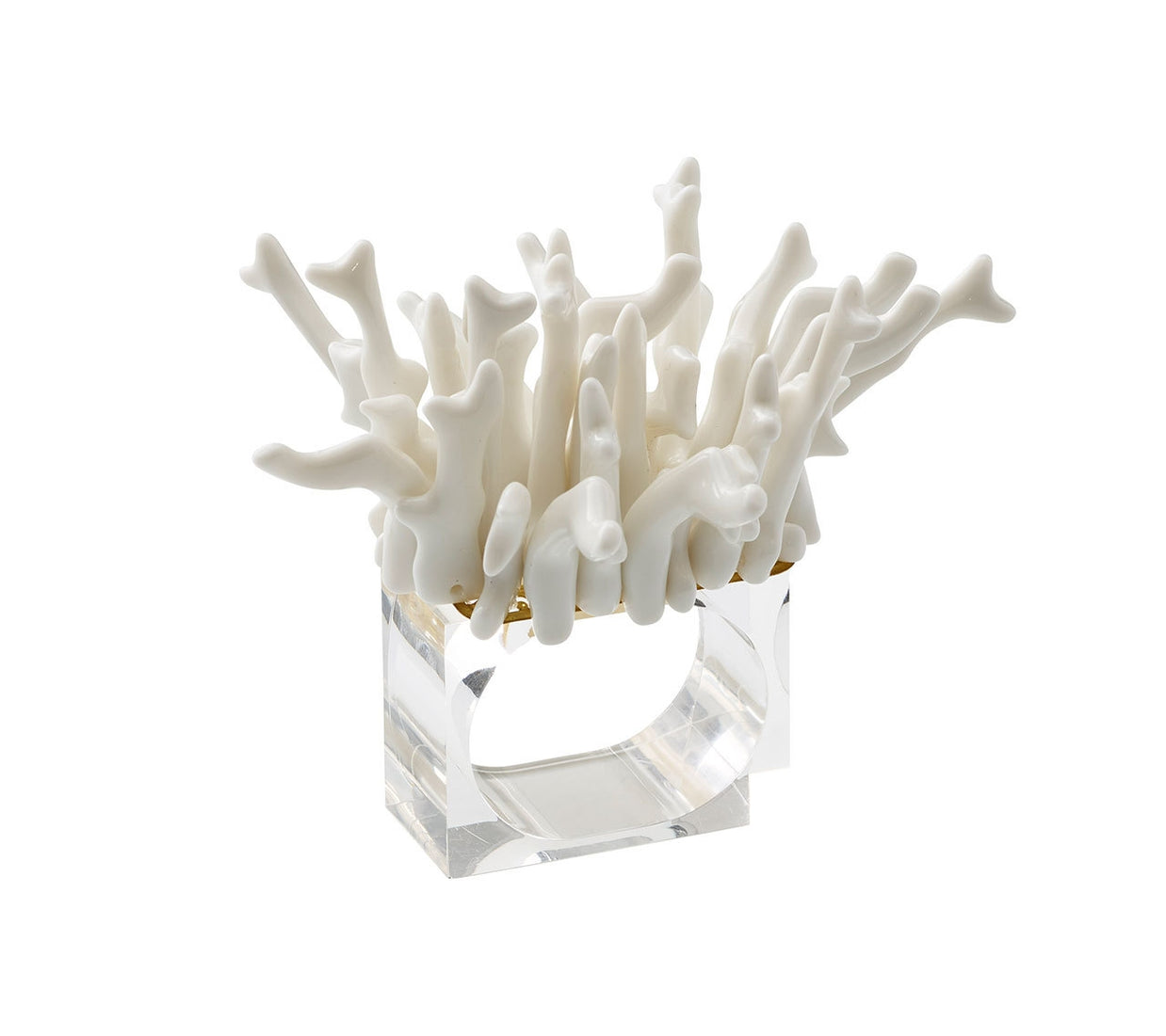 Amalfi Napkin Ring in White Set/4