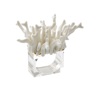 Amalfi Napkin Ring in White Set/4