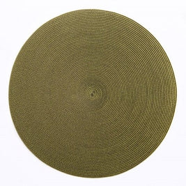 Round Placemat in Espresso Avocado Set/4
