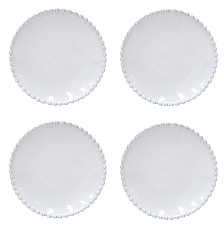 Pearl White Bread/Canape Plate Set/4