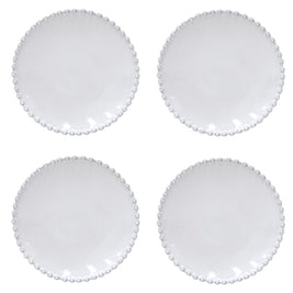 Pearl White Bread/Canape Plate Set/4