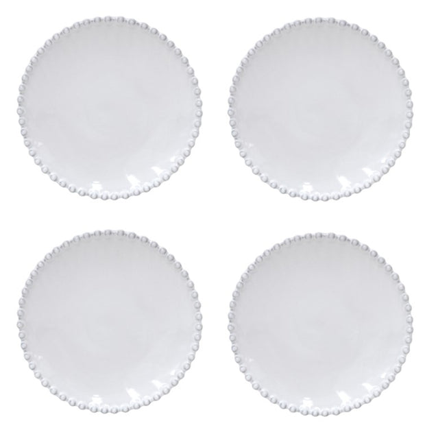 Pearl White Bread/Canape Plate Set/4