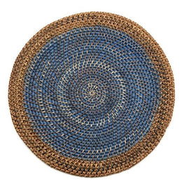 Shaded Rattan Placemat in Blue Set/4