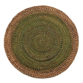 Shaded Rattan Placemat in Leaf Set/4