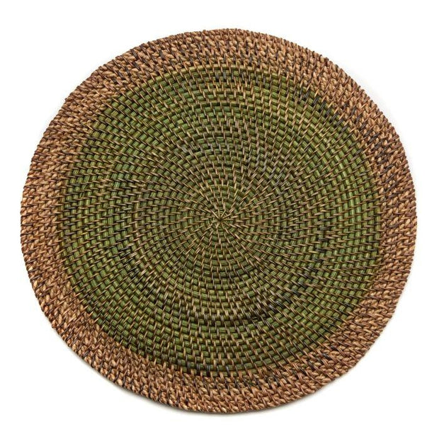 Shaded Rattan Placemat in Leaf Set/4