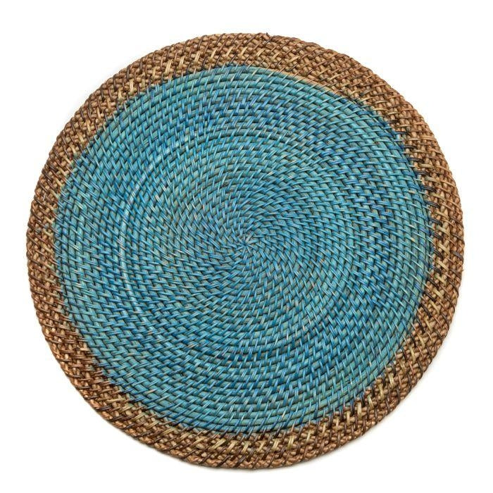 Shaded Rattan Placemat in Ocean Set/4