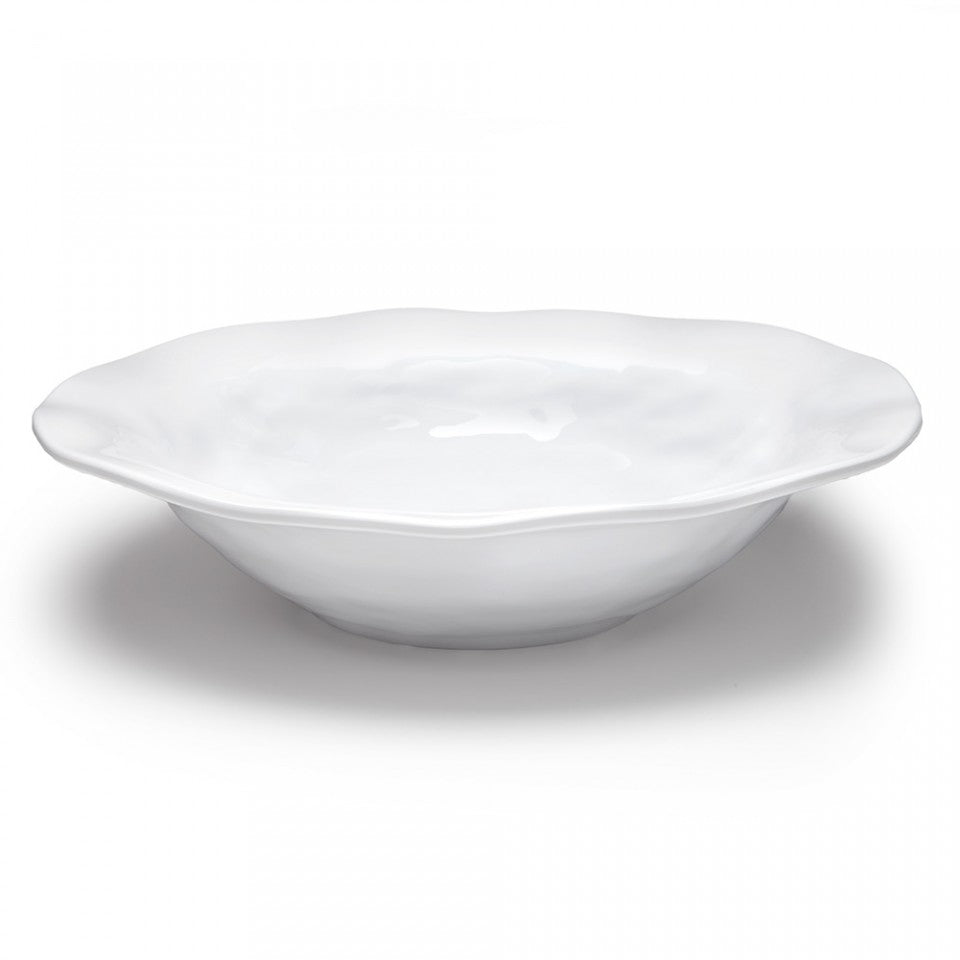 Ruffle White Round Shallow Bowl