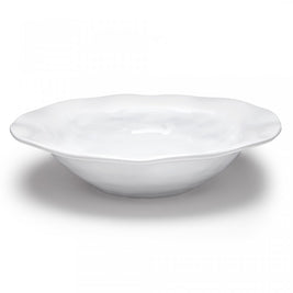 Ruffle White Round Shallow Bowl