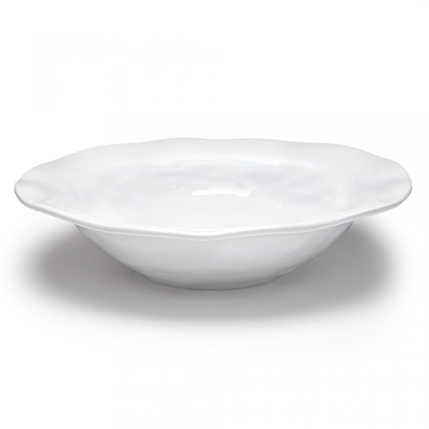 Ruffle White Round Shallow Bowl