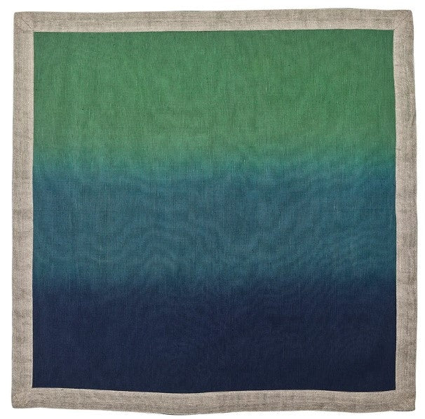 Dip Dye Napkin in Navy and Green Set/4
