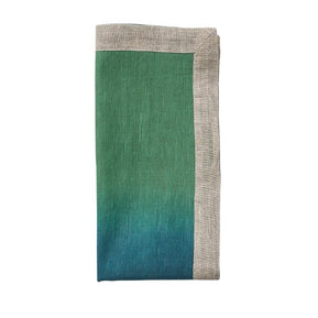 Dip Dye Napkin in Navy and Green Set/4
