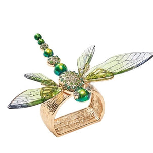 Dragonfly Napkin Ring in Green Set/4