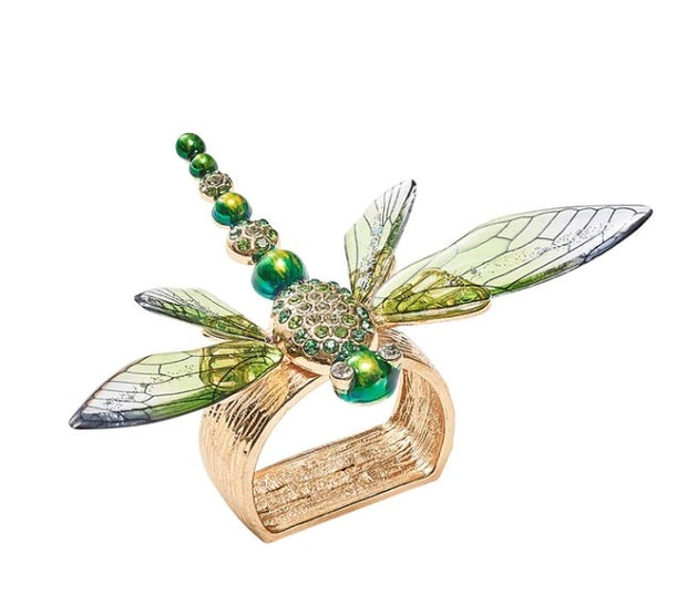 Dragonfly Napkin Ring in Green Set/4