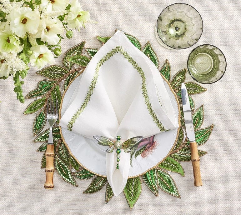 Dragonfly Napkin Ring in Green Set/4