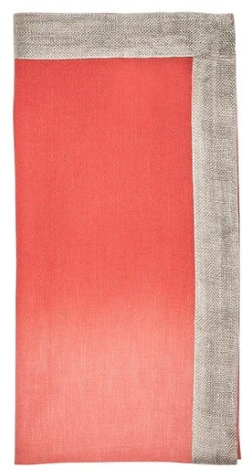 Dip Dye Napkin in Coral and Salmon Set/4
