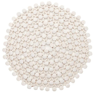 Round Bamboo Placemat in White Set/4