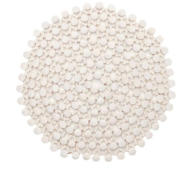 Round Bamboo Placemat in White Set/4