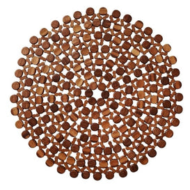 Round Bamboo Placemat in Brown Set/4