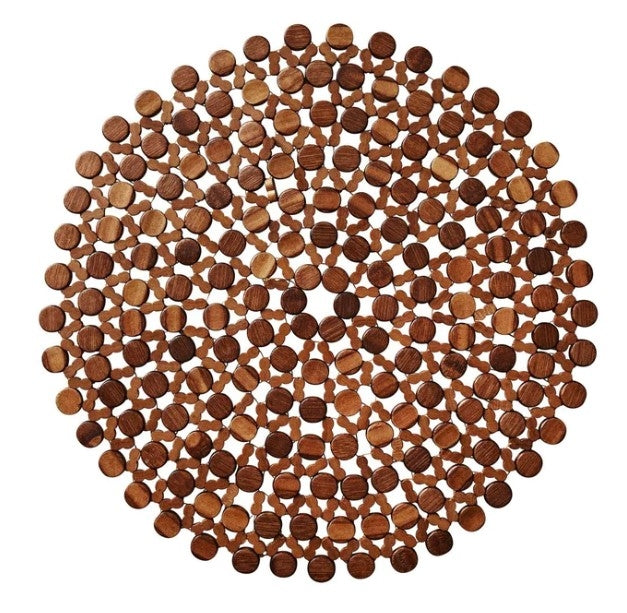 Round Bamboo Placemat in Brown Set/4