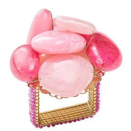 Sea Stone Napkin Ring in Pink Set/4