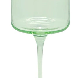 Fine Line Light Green with White Rim Wine Glass Set/4