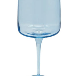 Fine Line Light Blue with White Rim Wine Glass Set/4