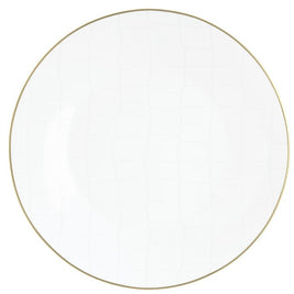 Alligator Dinner Plate White/Gold Rim