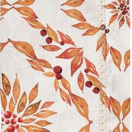 Laurel Napkin in White & Brown Set/4