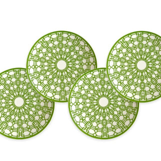 Newport Garden Gate Green Canapé Plates Boxed Set/4