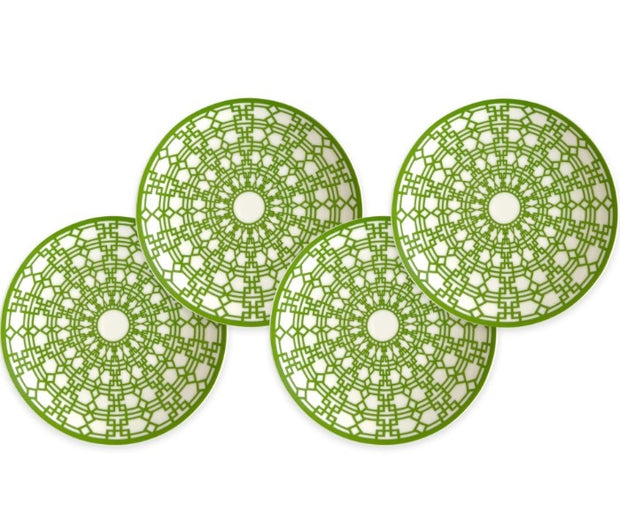 Newport Garden Gate Green Canapé Plates Boxed Set/4