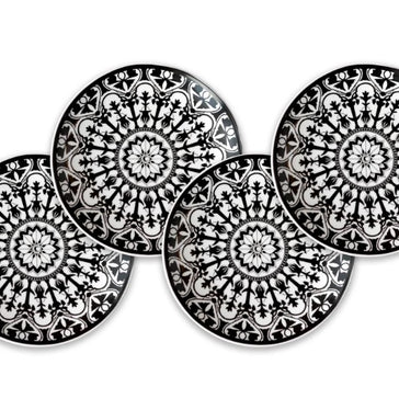 Casablanca Black Canapé Plates Boxed Set/4
