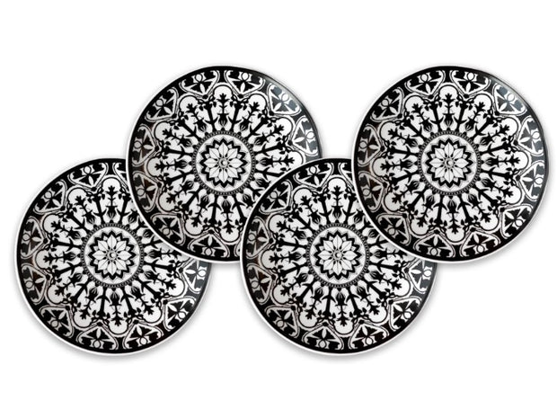 Casablanca Black Canapé Plates Boxed Set/4