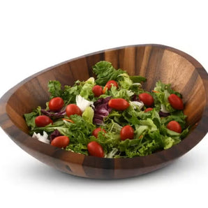 Munich Pattern Large Acacia Wood Salad Bowl