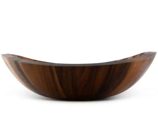 Munich Pattern Large Acacia Wood Salad Bowl