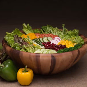 Salinas Style Wooden Acacia Salad Bowl Large