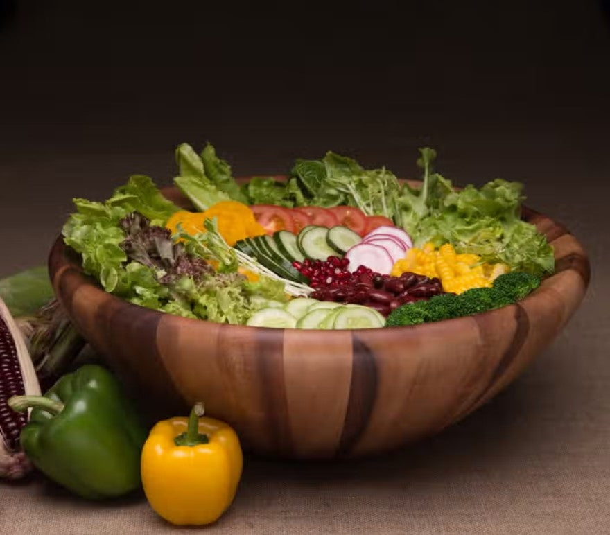 Salinas Style Wooden Acacia Salad Bowl Large