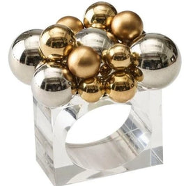 Bauble Napkin Ring in Gold & Silver Set/4