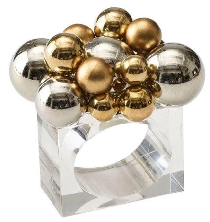 Bauble Napkin Ring in Gold & Silver Set/4