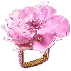 Gardenia Napkin Ring in Lilac Set/4