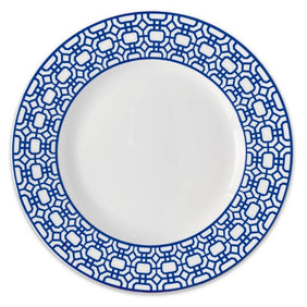 Newport Garden Gate Blue Rimmed Dinner Plate