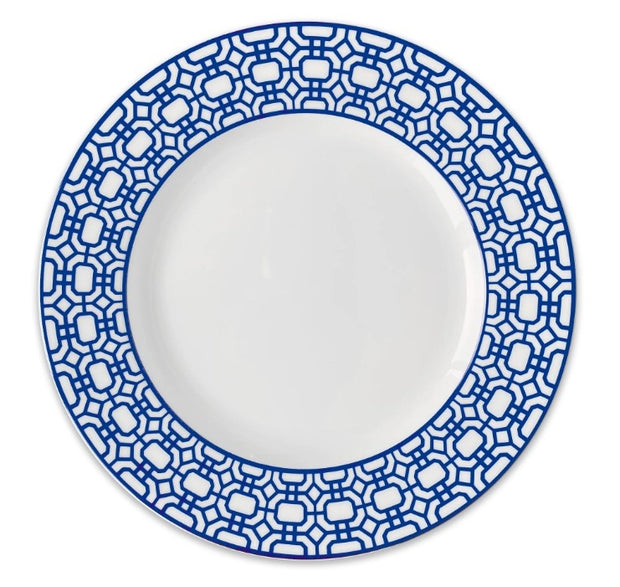 Newport Garden Gate Blue Rimmed Dinner Plate