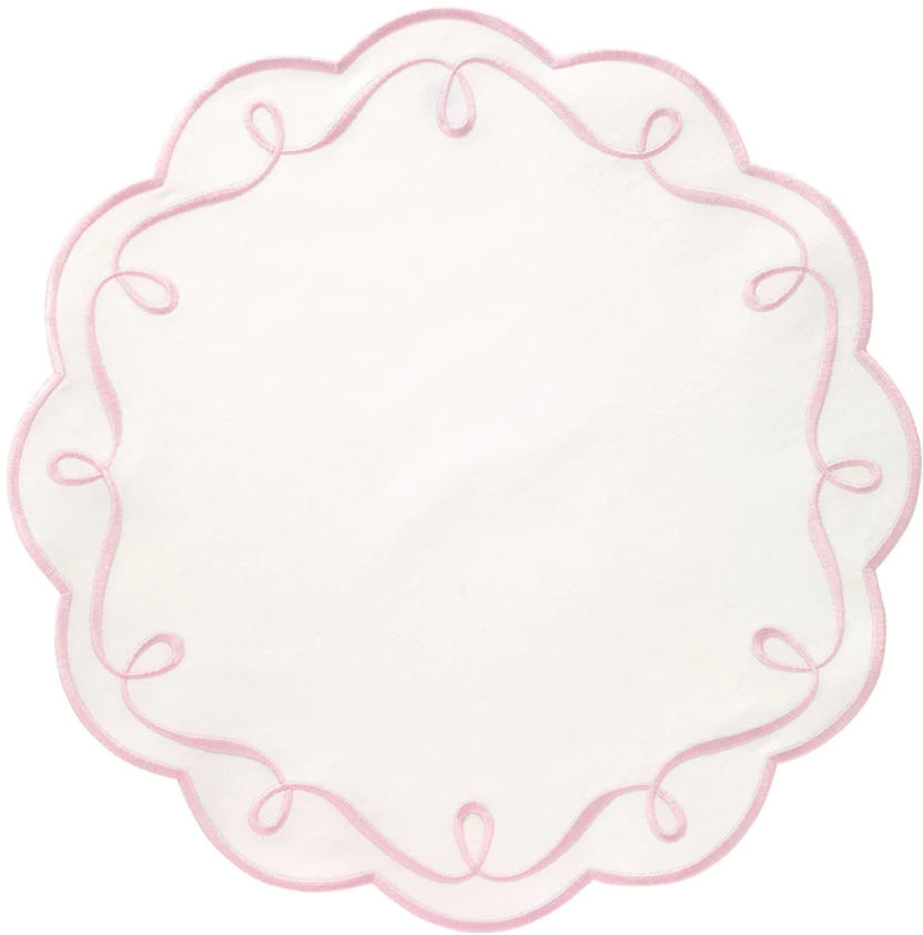 Ribbon Twirl Rose Placemat Set/4