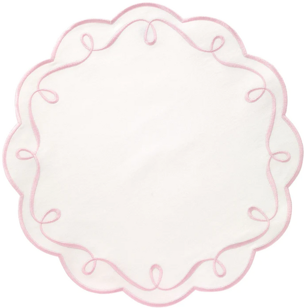 Ribbon Twirl Rose Placemat Set/4