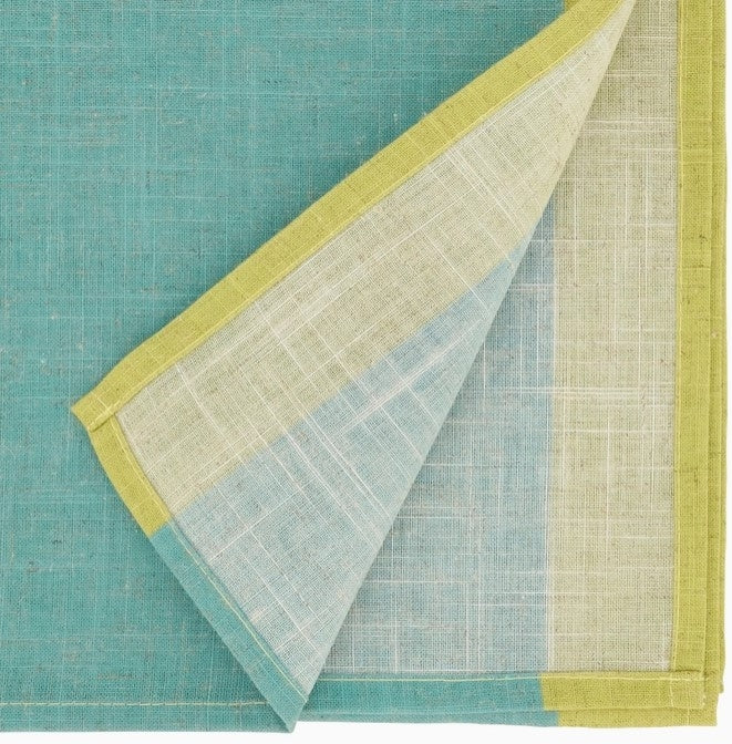 Sea Green Banded Table Runner
