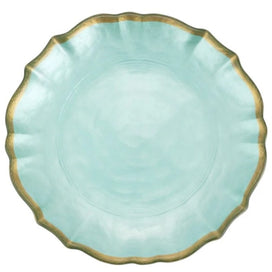 Baroque Glass Cocktail Plate in Aqua Set/4